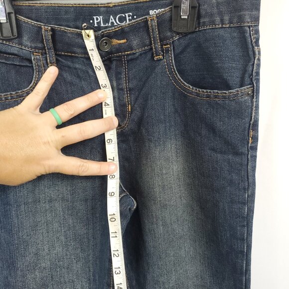 Place Kids Boys Bootcut Sz 8 Husky Denim Dark Wash Jeans - Picture 15 of 15